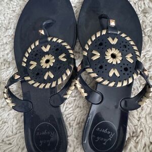 Jack Rogers Navy and Gold Jelly  Sandals size 4 (fits adult 6)